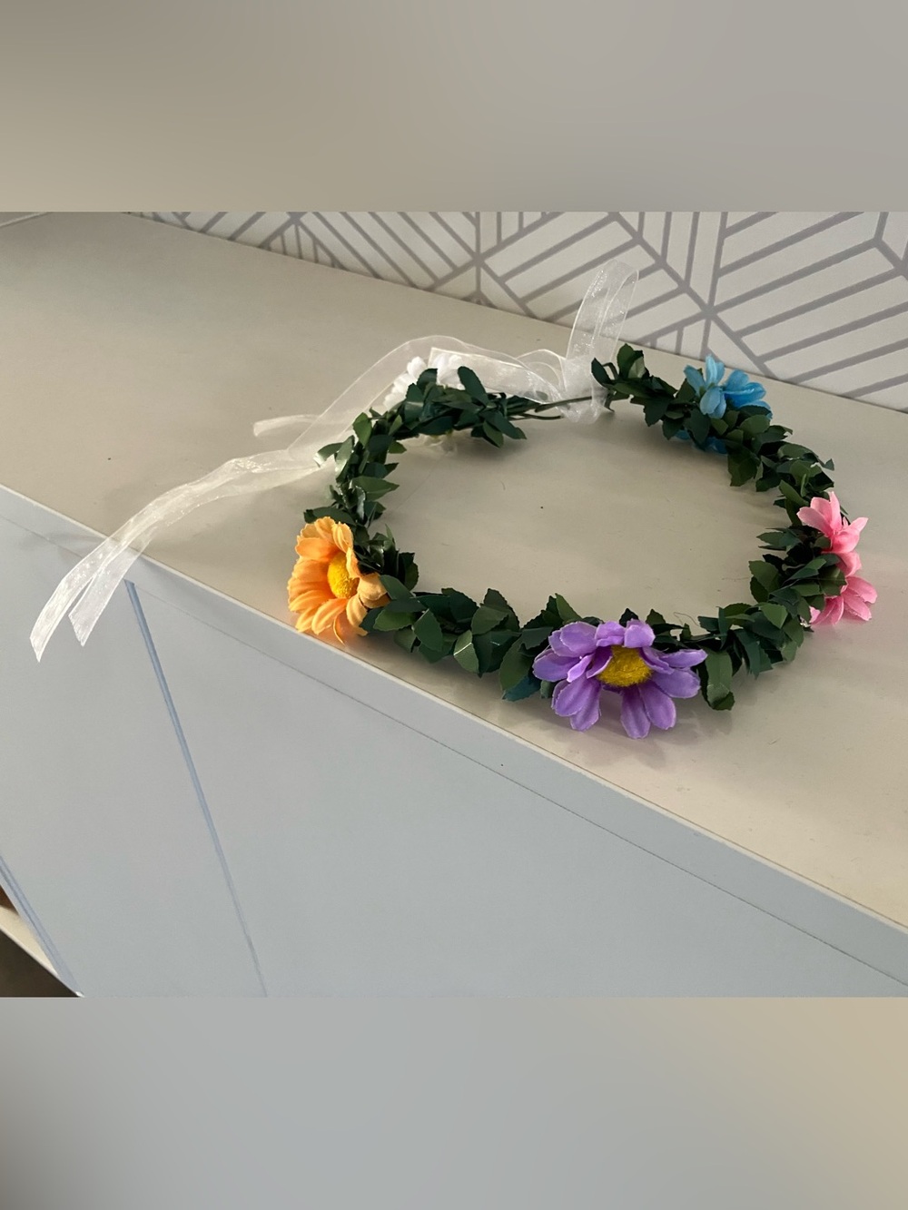 Floral Kids Flower Crown Headband - Purple, Orange, Blue